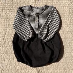 MINI様専用  black bean ギンガムチェック ロンパースのサムネイル