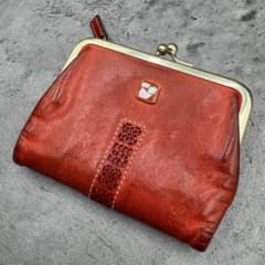 ダコタ　がま口　折り財布　レザー　オレンジのサムネイル