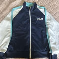 FILA フルジップジャケット 子供用160 ネイビー/水色のサムネイル
