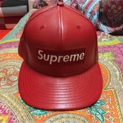 supreme  15AW Leather Box Logo New Eraのサムネイル