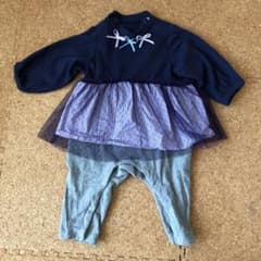 専用！！アプレレクール　ロンパース　80cm 女の子　秋冬用のサムネイル
