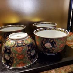 未使用 前畑陶器 庫山窯 藍地金唐草 小丼揃 4客セット - メルカリ