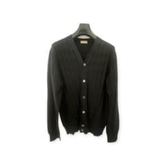 Cruciani cardigan, argyle pattern, black, size 48