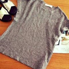 【ZARA/ザラ】シルバー　サマーニットのサムネイル