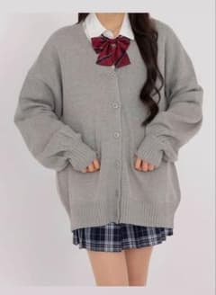 WEGO スクールカーディガン　グレーのサムネイル
