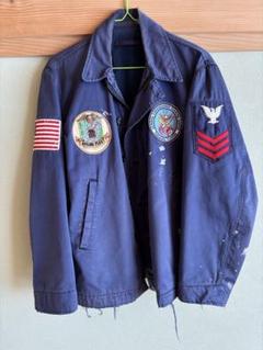 ヴィンテージ60s〜usnavyナス紺ユーティリティジャケット4バッチワッペン ヴィンテージ60s〜usnavyナス紺ユーティリティジャケット4バッチ