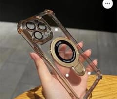 iPhone11pro透明メッキ加工耐衝撃スタンド付きMagSafe充電ゴールドのサムネイル