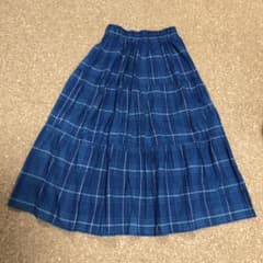 assiette ブルー　チェック ティアードスカートのサムネイル