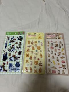 【開封、貼り付け済み】プーさん　チップ&デール　ズートピア　3枚セット