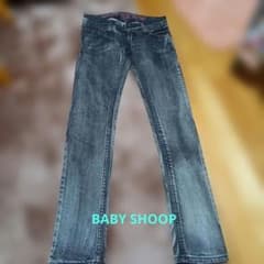BABY SHOOP ストレートデニム ケミカルウォッシュ グレーブラック