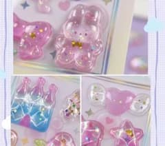 【送料なし】ピンク系 立体シール ステッカー ぷっくりのサムネイル
