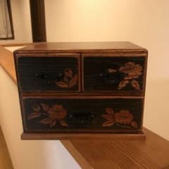 【風＊様専用】ミニ箪笥 引き出し3杯 大正ロマン 昭和レトロ 小物入れ お針箱のサムネイル