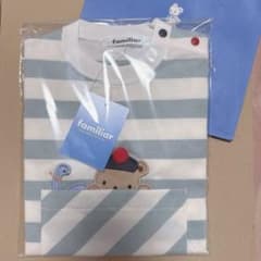 新品未使用】familiar 90cm Tシャツ ボーダー くまちゃん 完売品 
