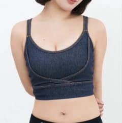 U-LISH × MURUA ナイトブラ デニム風 インディゴブルー Mサイズのサムネイル