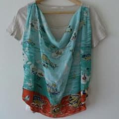 シフォン素材付半袖Tシャツ(マリン柄)のサムネイル