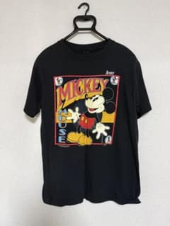 80s ヴィンテージミッキーマウスTシャツ ブラックDISNEYのサムネイル