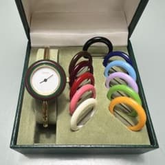 電池交換済】GUCCI グッチ バングルウォッチ チェンジベゼル 全色 稼動