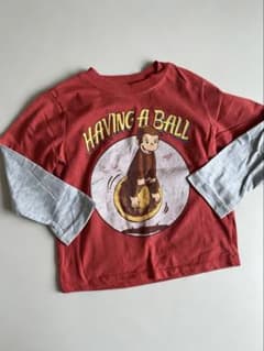 おさるのジョージ 長袖カットソー キッズ 4T 重ね着風のサムネイル