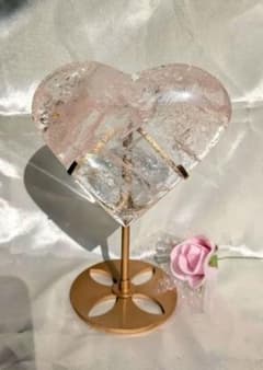 特大❣️【高品質】ピンクアゼツライト　ハート型　台座付き♡新入荷✨️ 特大❣️【高品質】ピンクアゼツライト ハート型 台座付き♡新入荷