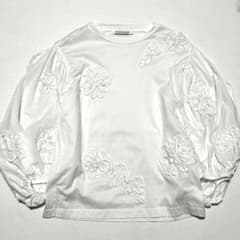 CECILIE BAHNSEN ボリュームスリーブトップス パフスリーブ 刺繍