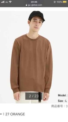 GU コットンクルーネックT XXL ORANGEのサムネイル