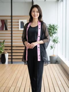 極美品 レオナール シルク リボンスカーフ ストール 花柄 黒 ピンク 極美品 レオナール シルク リボンスカーフ ストール 花柄 黒 ピンク
