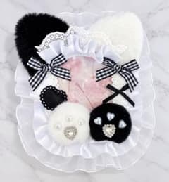 硬質ケースデコ 猫耳メイド トレカケース B8 トレカケースデコ レースデコのサムネイル