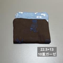 ダブルガーゼ fuwara6重ガーゼハンカチ 大きめハーフハンカチ 刺繍