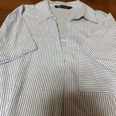 ZARA ストライプ柄 スキッパーシャツのサムネイル