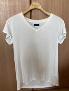 SHIPS Vネック Tシャツ ホワイト 日本製