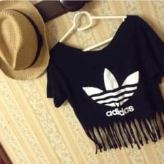 adidas リメイク フリンジTシャツ☆のサムネイル