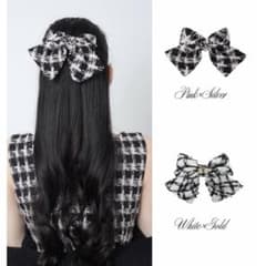 lumignon ルミニョン リボン バレッタ ヘアクリップ ツイード - メルカリ