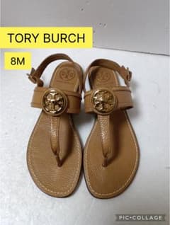 TORY BURCH トリーバーチサンダル 8M ブラウン ゴールド金具 - メルカリ