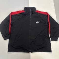 PUMA ジップアップジャケット ジャージ 黒/赤 - メルカリ