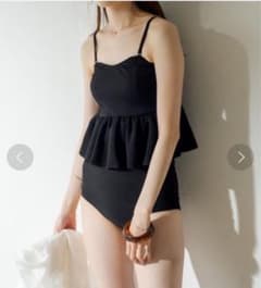 ⭐︎新品未使用⭐︎mystic ペプラムスイムウェア(ブラック)のサムネイル