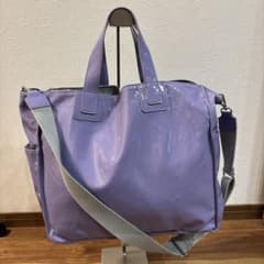 極美品 ear イアパピヨネ 2WAY エナメルナイロン トートバッグ 大容量 