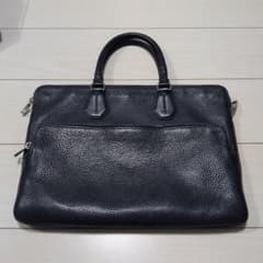 BALLY ネイビー レザービジネスバッグ - メルカリ