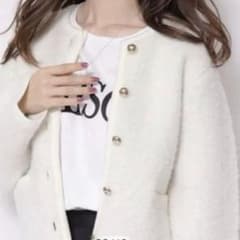 Apuweiser-riche ラメブークレニットジャケット 白 Mサイズ - メルカリ