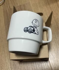 オマケ付き　スヌーピー マグカップ　(木製ふた兼コースター付)￼のサムネイル