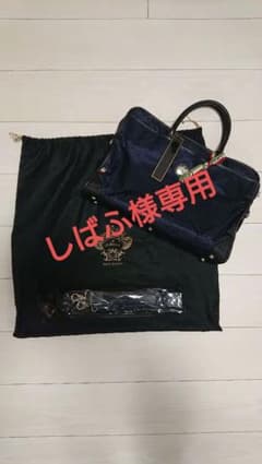 値下げ応相談【新品・未使用】オロビアンコ  ビジネスバッグ ネイビー 紺 千鳥柄のサムネイル