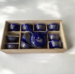 木箱入】茶器セット 西山作 急須 湯呑み【10客】瑠璃 金彩 高級 - メルカリ