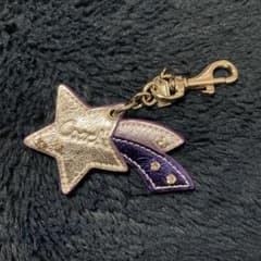 美品】COACH コーチ キーホルダー チャーム 星型 シルバー パープル