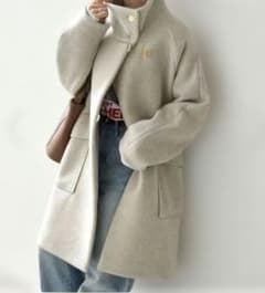 ships any カシミヤ ミックス スタンドカラー ミドル コート - メルカリ