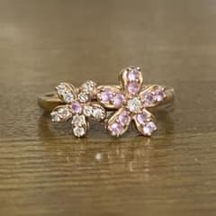 ジュエリーツツミ　ダイヤモンドフラワーリング　PG K10 D0.12ct ジュエリーツツミ ダイヤモンドフラワーリング PG K10 D0.12ct