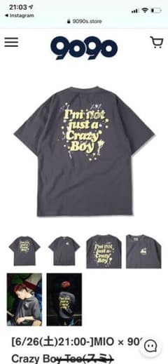 コメント待ってます！！さん専用MIO 9090 Crazy Boy Tee スミのサムネイル