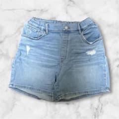 ライトブルー ダメージ加工 ハーフパンツ 160cmのサムネイル