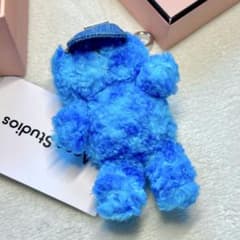 Acne Studios クマ キーホルダー キーリング ぬいぐるみ 青 ブルー