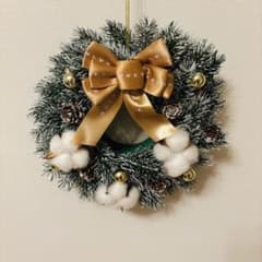 VOLVO ボルボ クリスマスリース ロゴリボン 松ぼっくり コットン約26cmのサムネイル