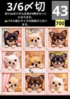 新柄♥️期間限定レアパネル生地 チワワパネル生地 6柄セット CKパネル