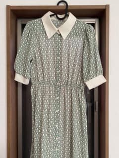 【GRL】配色幾何学柄フレアロングシャツワンピースのサムネイル